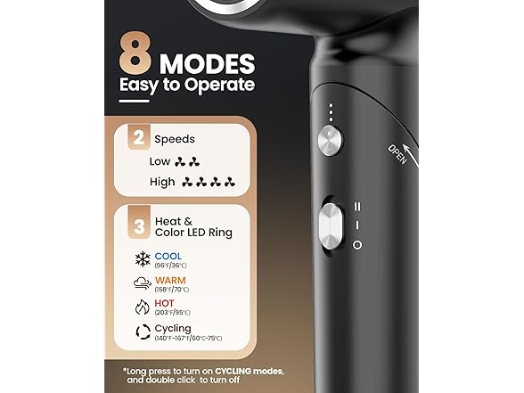 WEEYUM Folable hair dryer-Blcak
