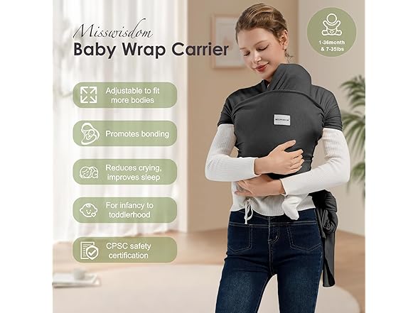 MISSWISDOM Baby Wrap Carrier Newborn Sling