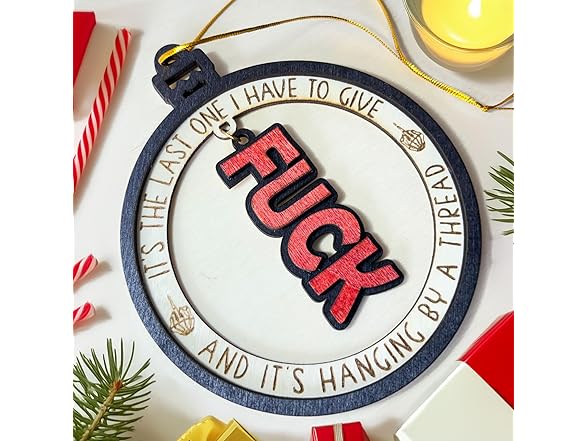 Donawings Funny F*ck Wooden Ornament