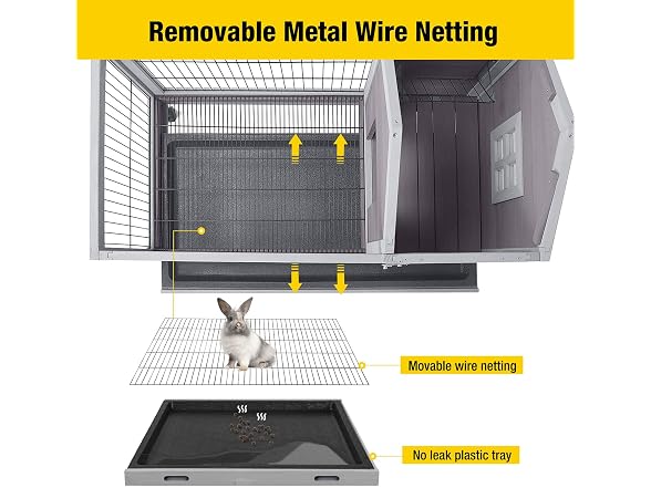Aivituvin Rabbit Hutch Indoor Bunny Cage