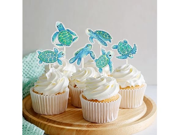 PHOHUI HAVE A NICE TIME Turtles Cupcake Toppers Baby 