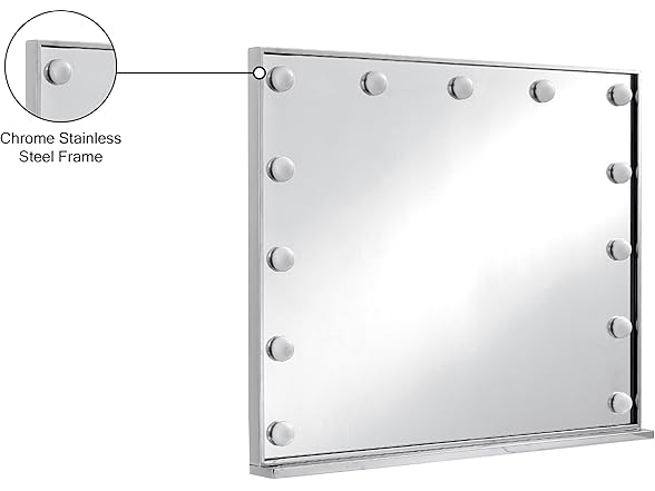 Hollywood Chrome Lighted Mirror