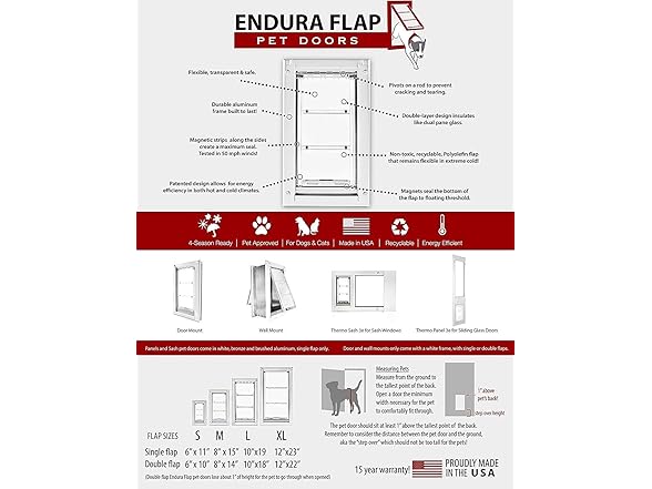  Endura Flap Double Flap Pet Door 