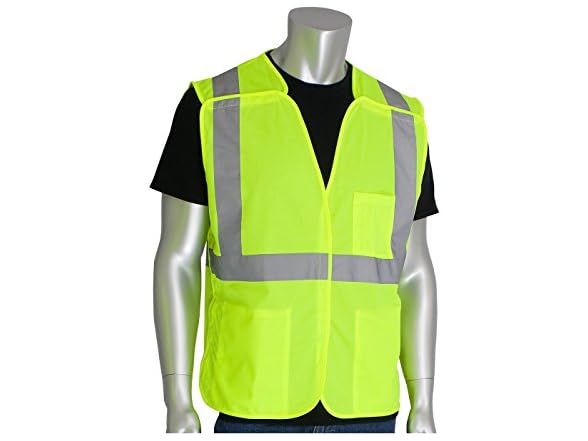 50PK Worktex Breakaway Safety Vest, 2 Pockets