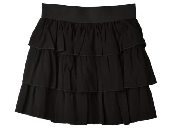 Amy Byer Tiered Skirt (XL) Black