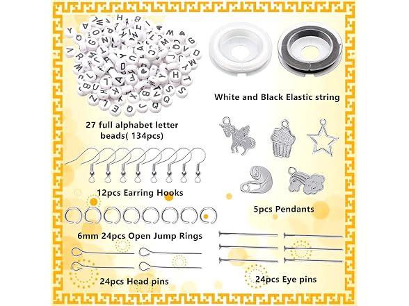 FEEIN 4mm 6/0 Glass Seed Beads Letter Beads for a