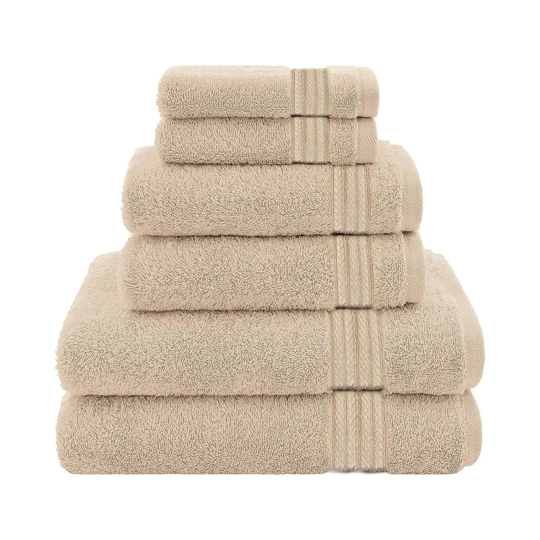Textilia Set of 6 Bath Towel Set  Beige - Gallery 6