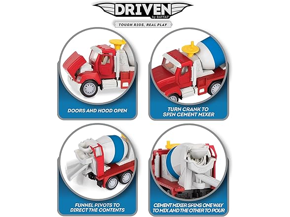 Driven by Battat – 4-Pack of 7 Toy Trucks