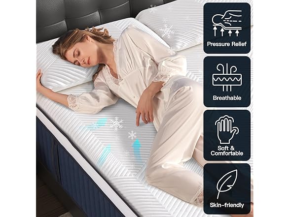 DIGLANT King 14" Plush Euro Top Mattress