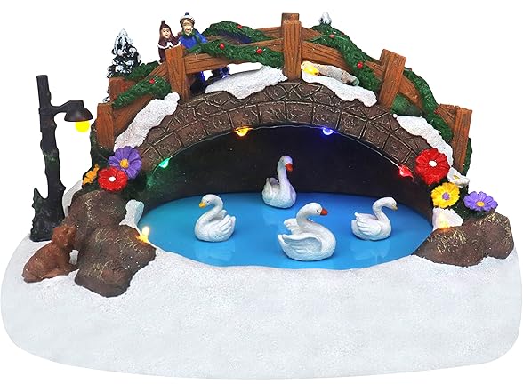 Swimming Swans Christmas Village