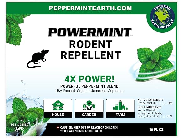 Powermint 16 Oz Peppermint Oil Rodent Repellent Spray 2-Pack