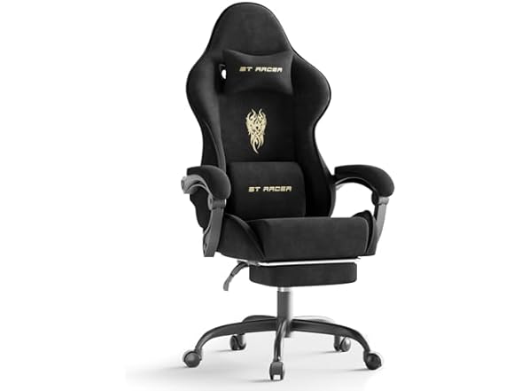 Ferghana Velvet Fabric Gaming Chair, High Back Ergonomic Gam (Open Box)