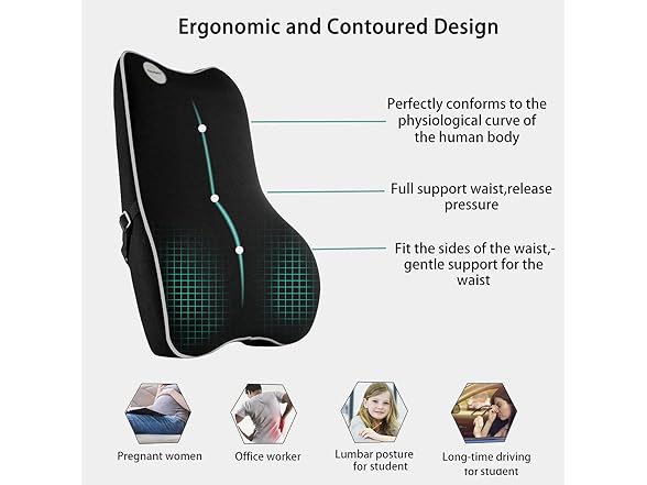 Memory Foam Lumbar Support Pillow