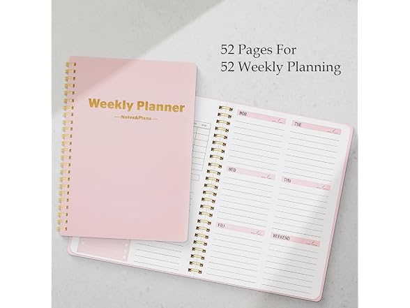 MSTONAL Undated Weekly Planner, 52 Sheets Weekly Notebook