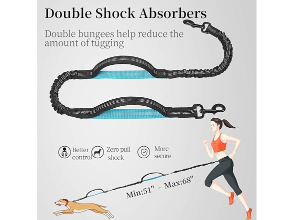 iYoShop Hands Free Dog Leash with Zipper Pouch