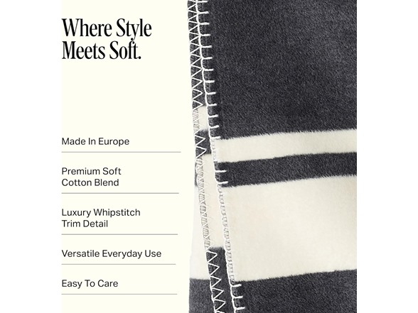 Preston Lane Highrise Throw 50x70 Slate - Gallery 5