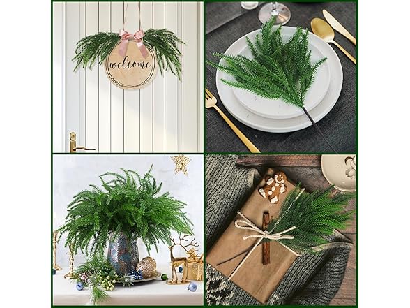 TISEMENT 12 Pcs Real Touch Norfolk Pine Branches