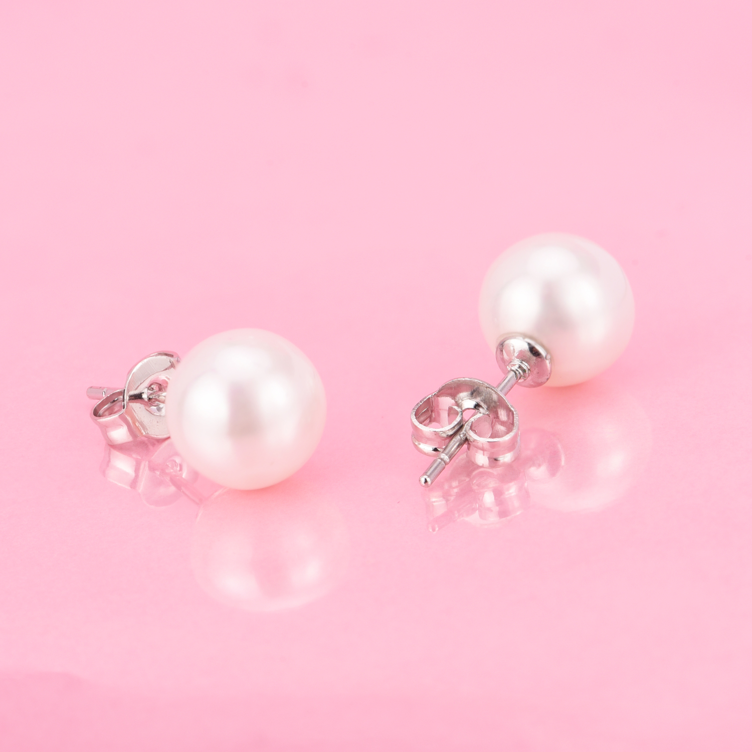 14K Gold Plated Cultured Pearl Studs - Gallery 4