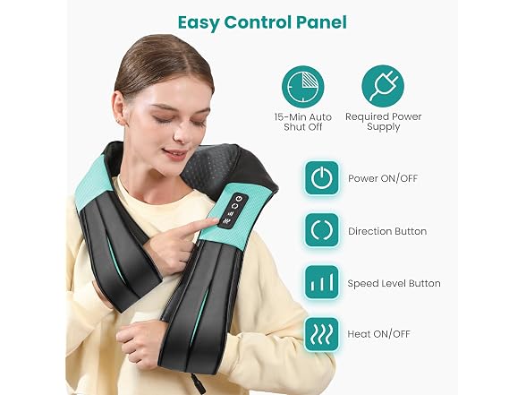 Nekteck Shiatsu Neck Massager with Heat