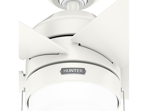 Hunter Fan 44 Inch White Indoor Ceiling Fan for Bedroom - Gallery 7