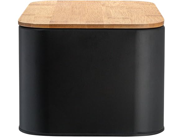 Bloomingville Metal "bread" Bin with Bamboo Lid, Black