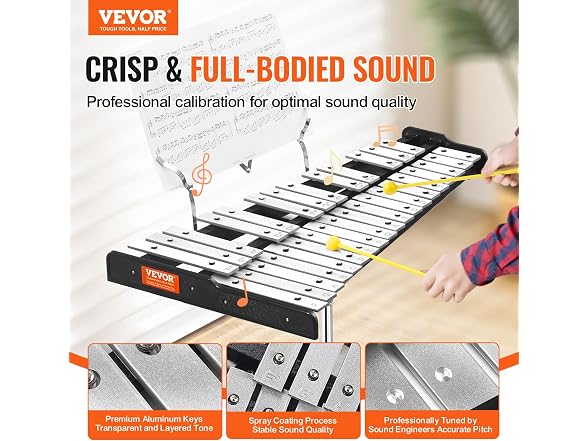 VEVOR 32 Note Glockenspiel Xylophone Bell Kit