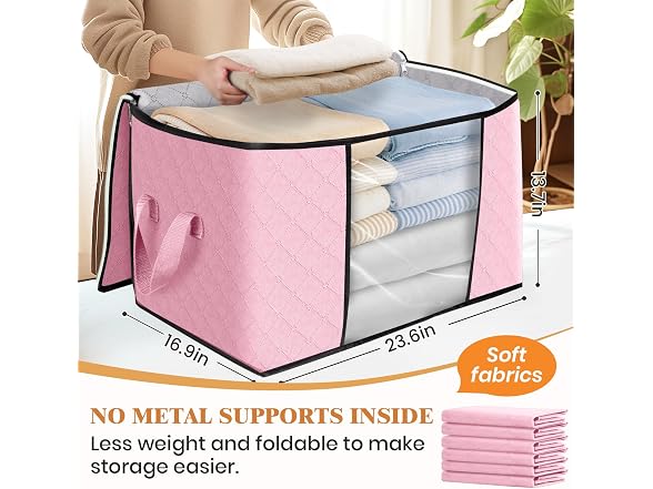 Fab totes 90L Pink 4 Pack Storage Bags