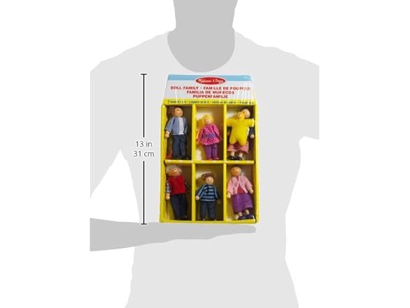 Melissa & Doug 7-Piece Poseable Wooden Doll Family