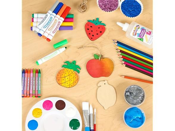 Colorations Decorate Your Own Wooden Fruit Shape Ornaments
