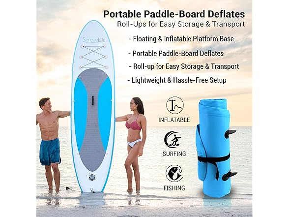SereneLife Inflatable Stand Up Paddle Board