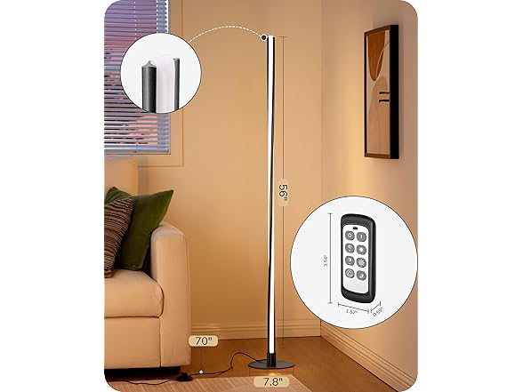 Black 56" Tall Corner Lamp