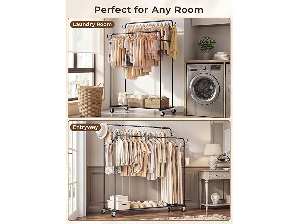HogHow Rolling Clothing Rack