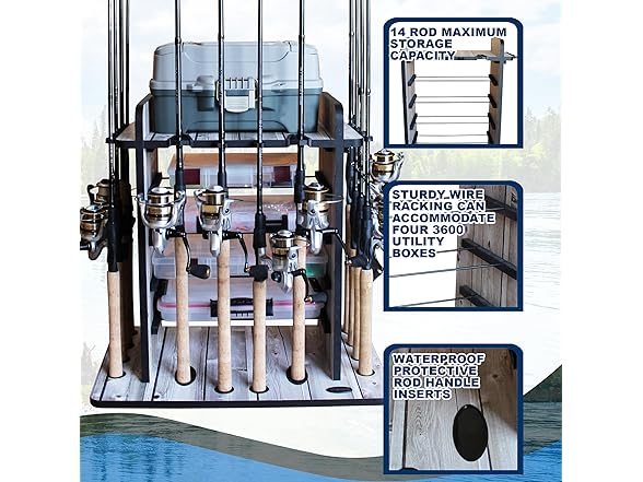 Rush Creek Creations 14 Fishing Rod Rack