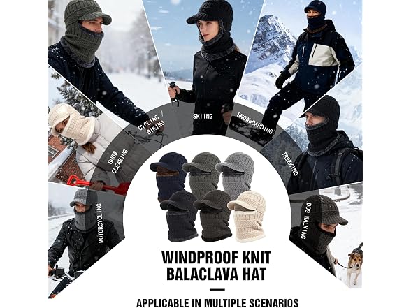 Tagvo Unisex (OS) Winter Knitted Balaclava Fleece