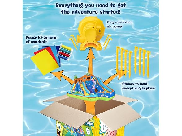Spongebob Deluxe Adventure Inflatable Water Slide Park