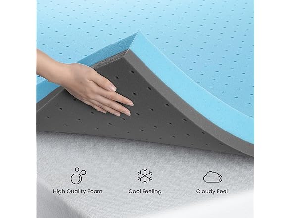Maxzzz Queen Mattress Topper, 4" Cooling Gel
