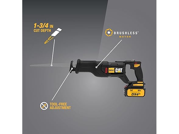 CAT DX52 18V Brushless Reciprocating Saw Kit