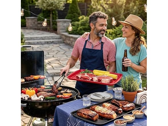 FIRERIOT BBQ Tray Set w/ Heat Resistant Gloves