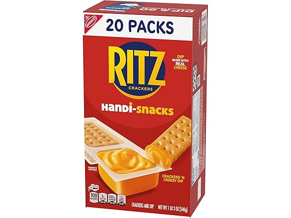 20PK Handi-Snacks RITZ Crackers 'N Cheesy Dip Snacks