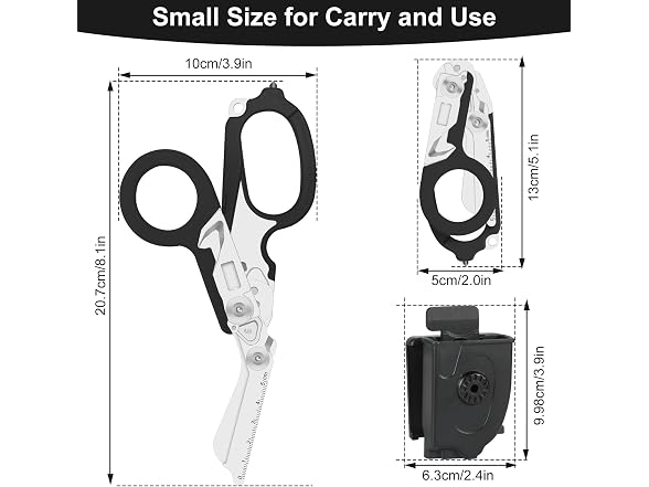 Lemasa CON-131 6-in-1 Trauma Shears with Sheath Black