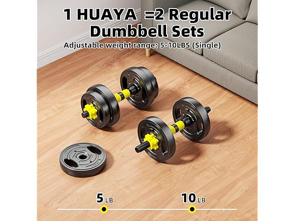 2x10lbs 4 in 1 Adjustable Dumbbell Set