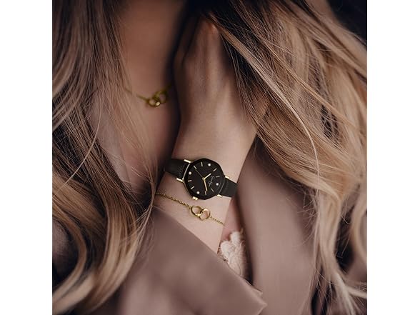 Jessica Simpson Leather Watch Octagon Dial