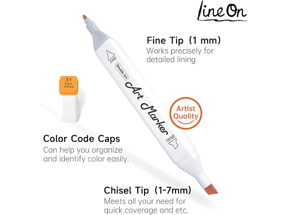 Lineon 172-Color Alcohol Art Markers