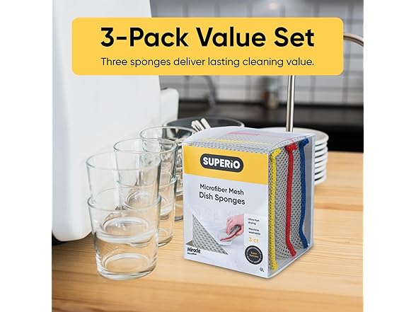 Microfiber Dish Sponges 18-Pack