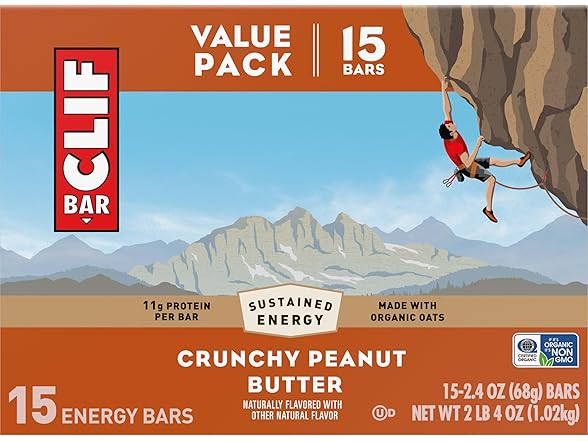 CLIF BAR - Energy Protein Bars - Crunchy Peanut Butter