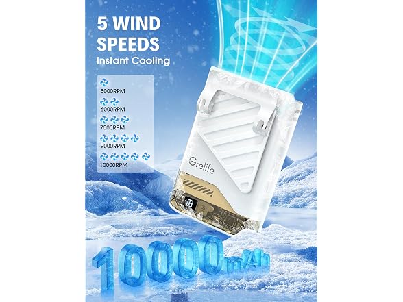 Grelife Portable Waist Fan, 40H Runtime