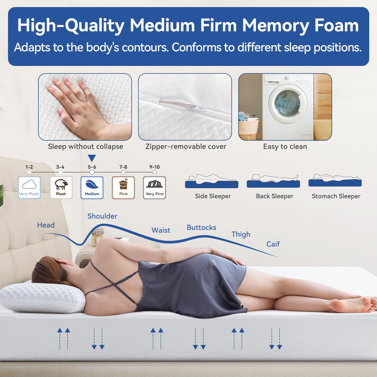 Extra Firm Mattress Full Size 8 Inch with Tencel Cover - Gallery 6