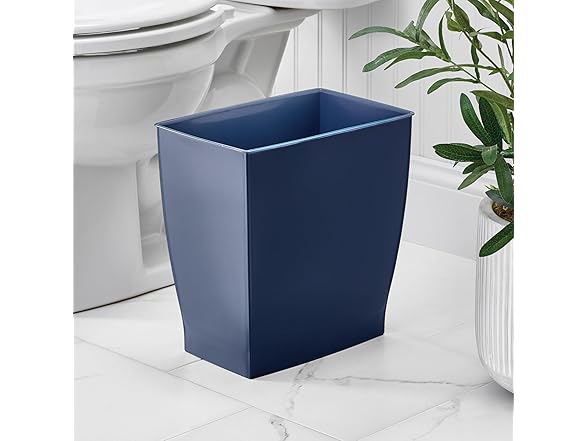 iDesign Small Plastic Bathroom Trash Can