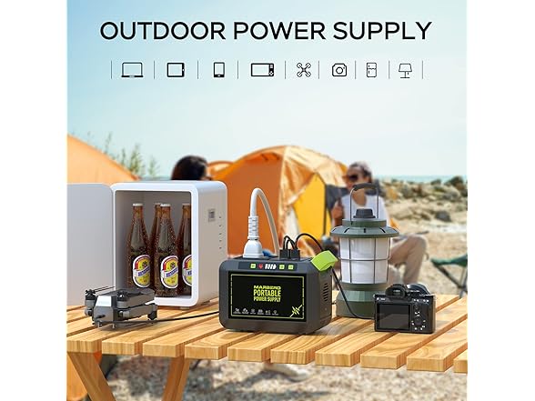 MARBERO Portable Power Station 88Wh Camping Lithium Battery Solar Generator Fast Charging with AC Outlet 120W Peak Power Bank(Solar Panel Optional) for Home Backup Outdoor Emergency RV Van Hunting (Open Box)