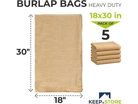 Keep N Store Burlap Storage Bags 18 x 30
